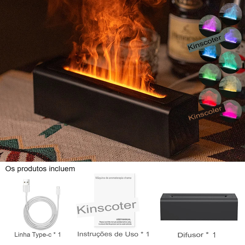 Difusor de Aroma e Umidificador de Ar - Fogo Realista