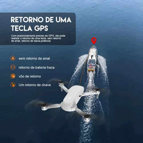 Drone WiFi 4K Ultra HD GPS com 2 Baterias