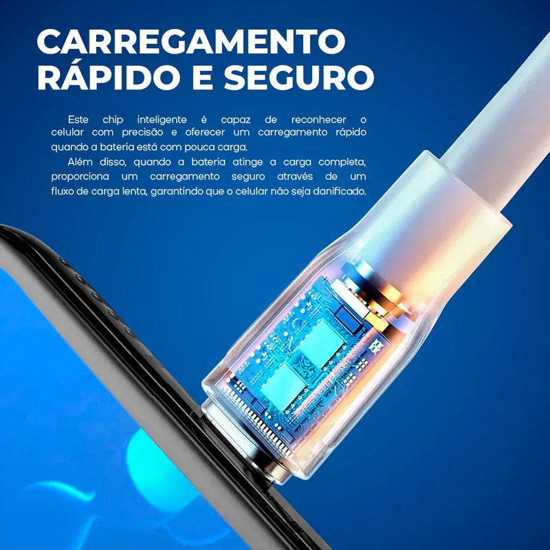 Cabo USB Lightning Modelo TR-47 Carregamento Rápido