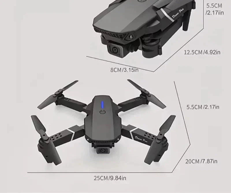 Drone E88 Pro com Câmera Dupla, Wi-Fi e Case