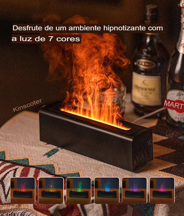 Difusor de Aroma e Umidificador de Ar - Fogo Realista